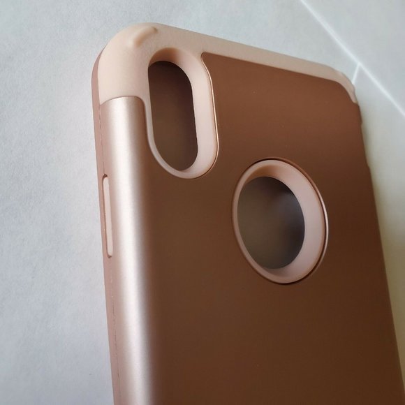 iphone XS Max 6.5 Case Rose Gold and Pink  Rubber - Picture 4 of 6